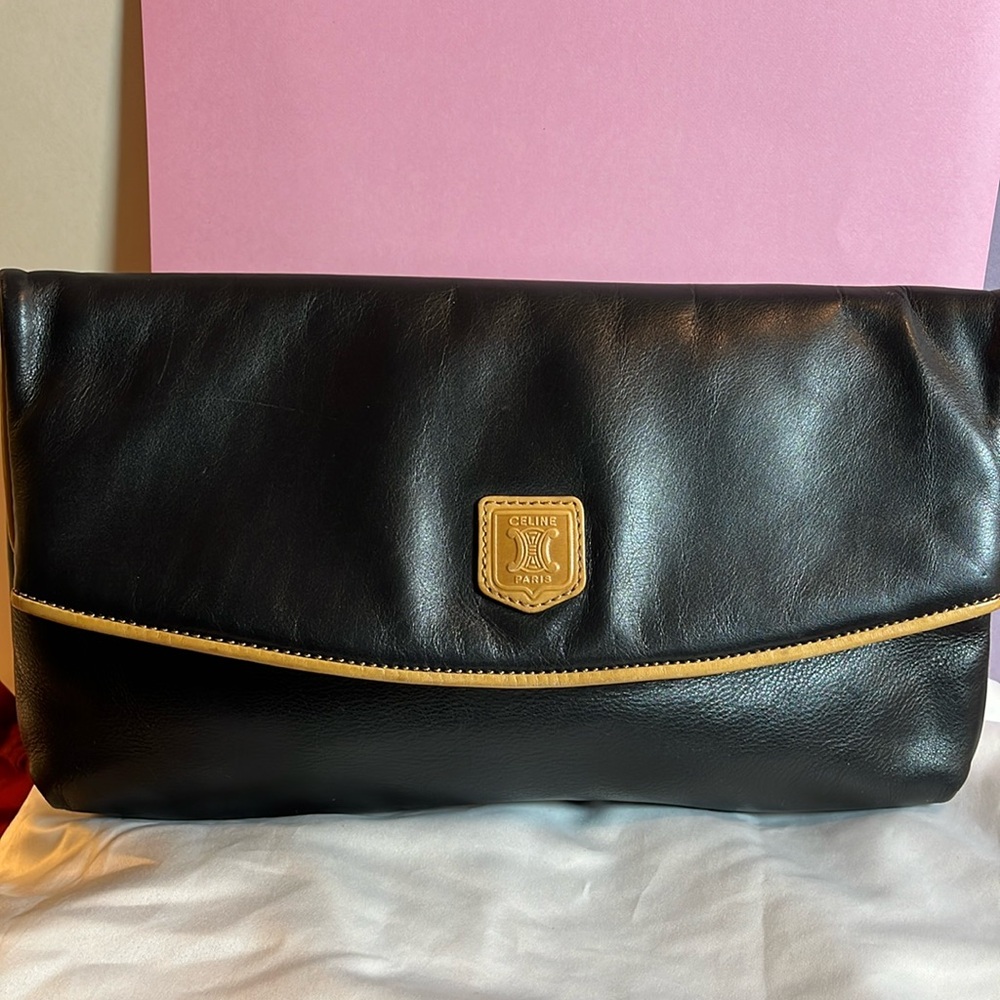 Celine Black and Tan Clutch
